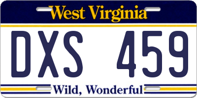WV license plate DXS459