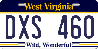 WV license plate DXS460