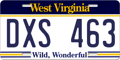 WV license plate DXS463
