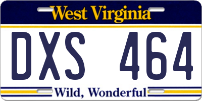 WV license plate DXS464