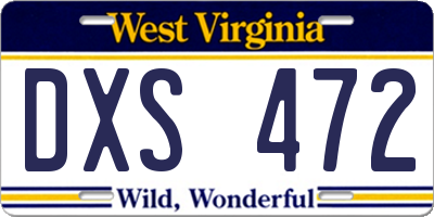 WV license plate DXS472