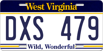 WV license plate DXS479
