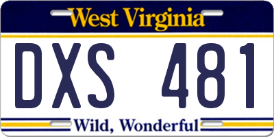 WV license plate DXS481