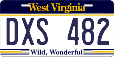 WV license plate DXS482