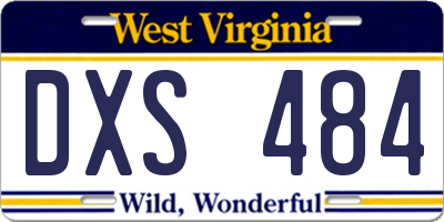 WV license plate DXS484