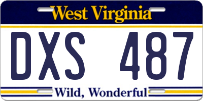 WV license plate DXS487