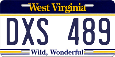 WV license plate DXS489