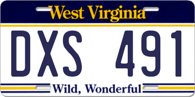 WV license plate DXS491