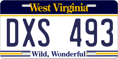 WV license plate DXS493