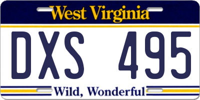 WV license plate DXS495