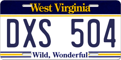 WV license plate DXS504
