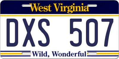 WV license plate DXS507