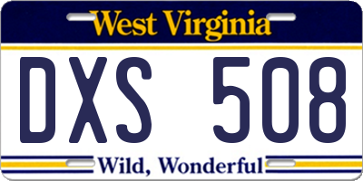 WV license plate DXS508