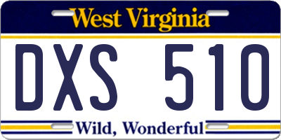 WV license plate DXS510