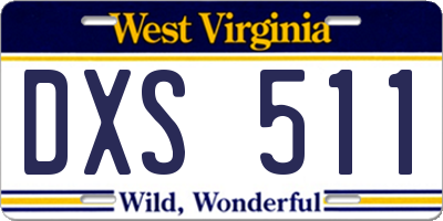 WV license plate DXS511