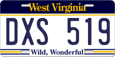 WV license plate DXS519