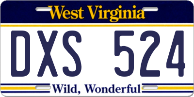 WV license plate DXS524