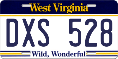 WV license plate DXS528
