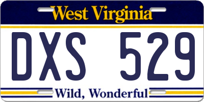 WV license plate DXS529