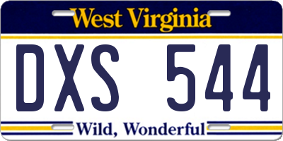 WV license plate DXS544