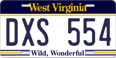 WV license plate DXS554