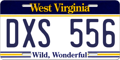 WV license plate DXS556