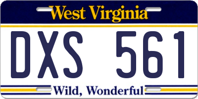 WV license plate DXS561