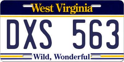 WV license plate DXS563