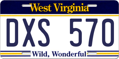 WV license plate DXS570