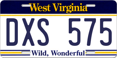 WV license plate DXS575