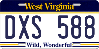 WV license plate DXS588