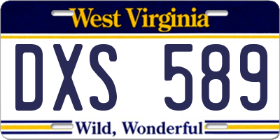 WV license plate DXS589