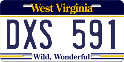 WV license plate DXS591