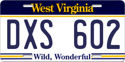 WV license plate DXS602