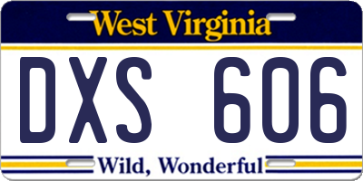 WV license plate DXS606