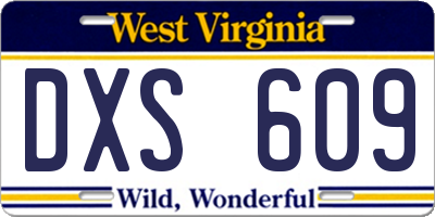 WV license plate DXS609