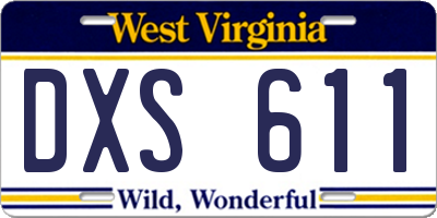 WV license plate DXS611