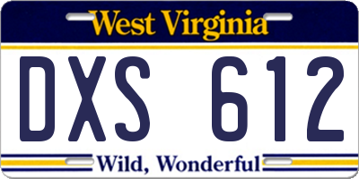 WV license plate DXS612