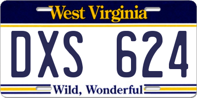 WV license plate DXS624