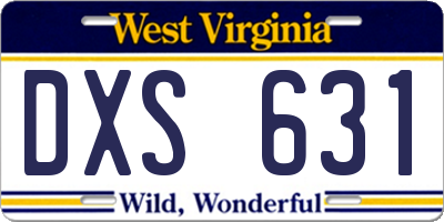 WV license plate DXS631