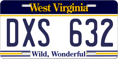 WV license plate DXS632