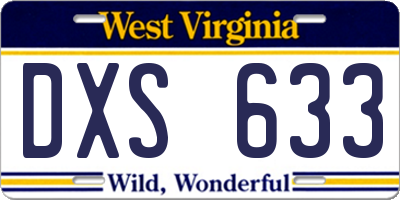 WV license plate DXS633