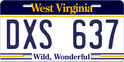 WV license plate DXS637