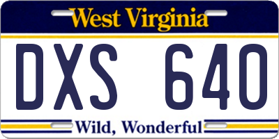 WV license plate DXS640