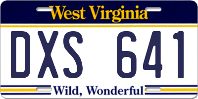 WV license plate DXS641