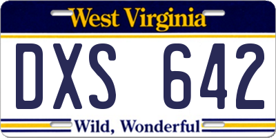 WV license plate DXS642