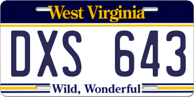 WV license plate DXS643