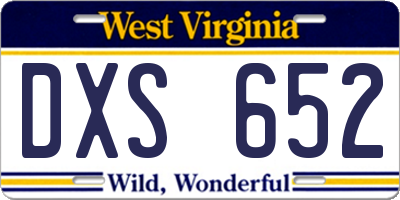 WV license plate DXS652