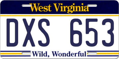 WV license plate DXS653