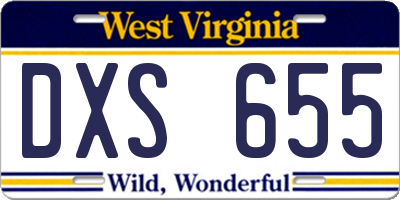 WV license plate DXS655
